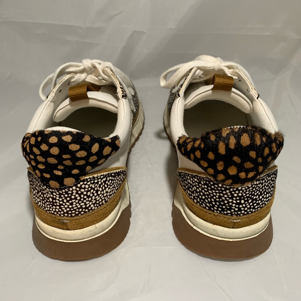 Madewell - Kickoff Trainer Sneakers in Leather and Spot Mix Calf Hair Size 8.5 - Picture 4 of 9